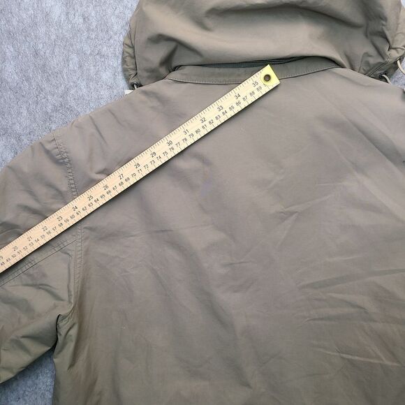 Eddie Bauer WeatherEdge Jacket Men LARGE Tan Beige Removable Hood Waterproof - Picture 13 of 14